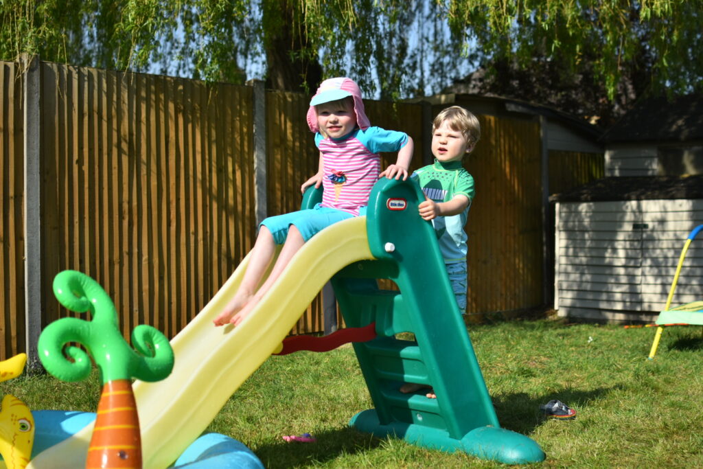 Twins playing together