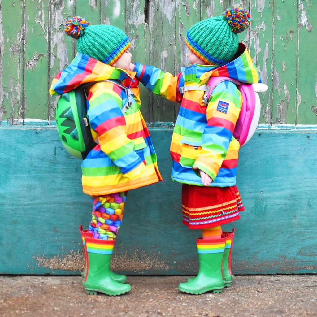 rainbow raincoats