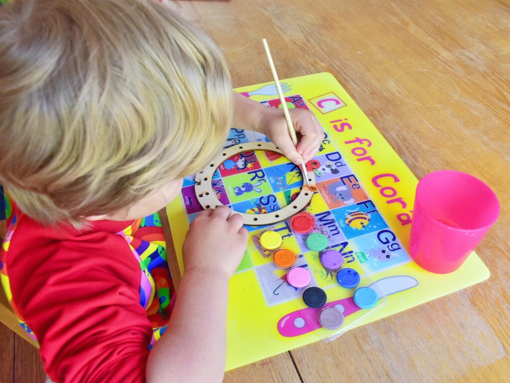 painting rainbow dreamcatcher