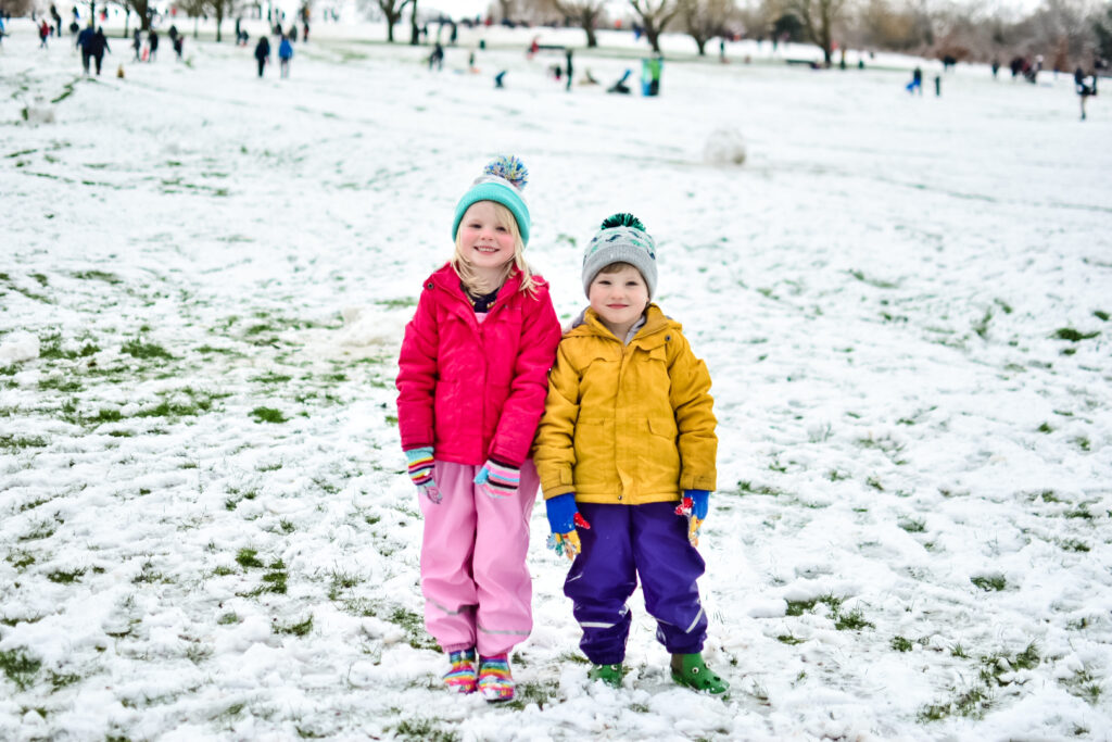 Playing in the snow