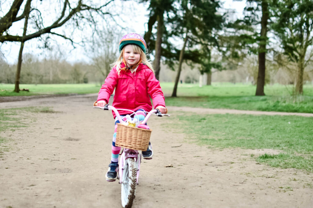 Nearly the Easter holidays girl cycling