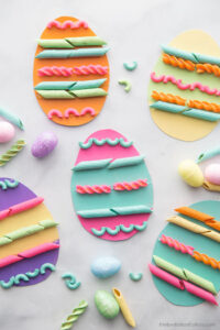 Pasta Noodle Easter egg craft for kids