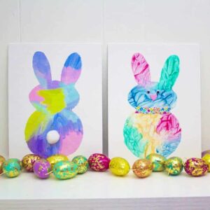 Easy colourful Easter bunny painting craft