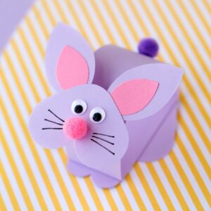 Paper bobble head colourful Easter bunny crafts