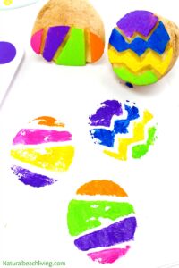 Potato stamping Easter egg craft 