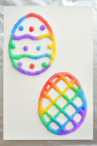 Salt painted Easter eggs
