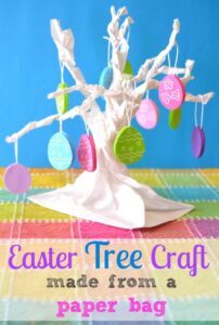 Paper bag Easter tree craft