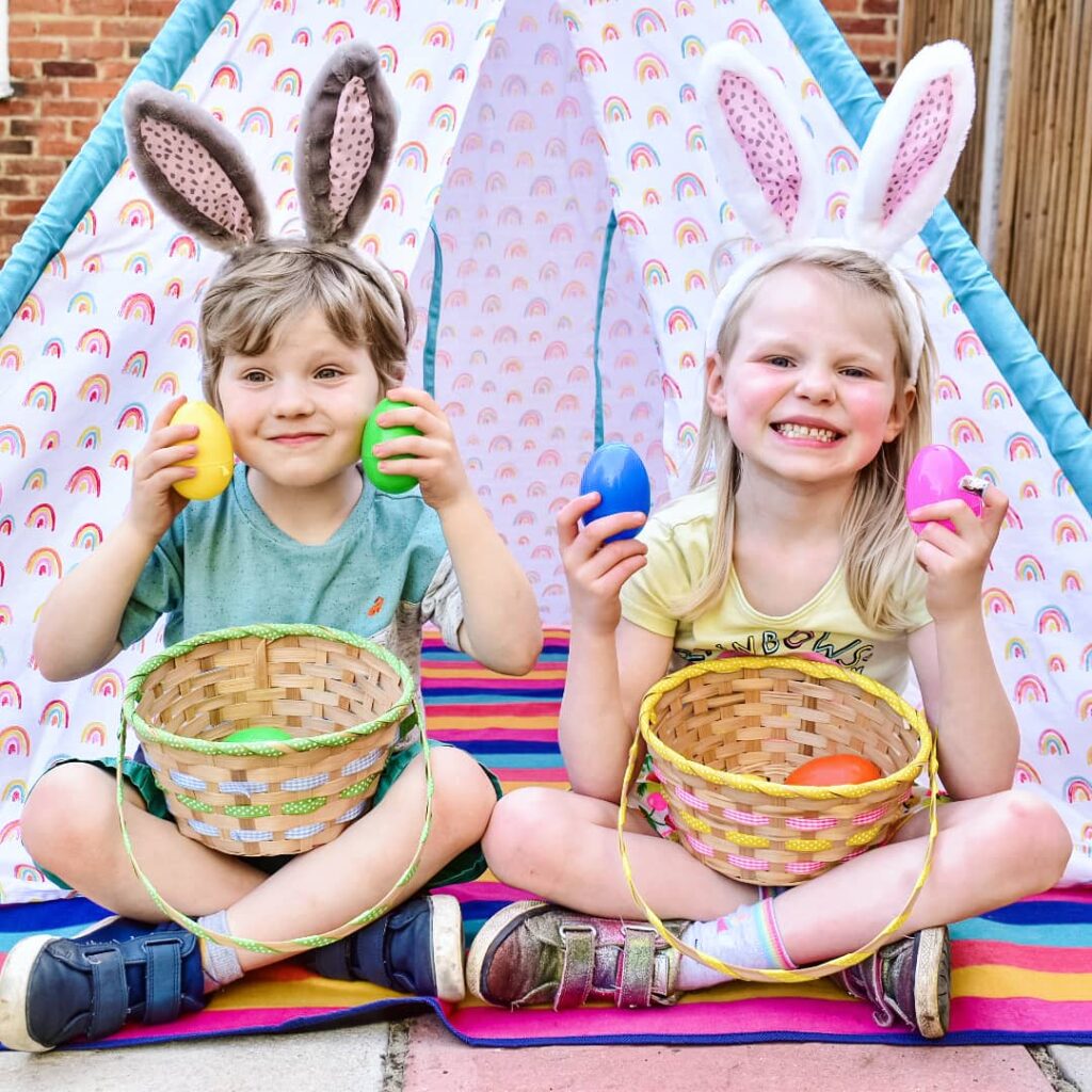 Twins celebrating Easter