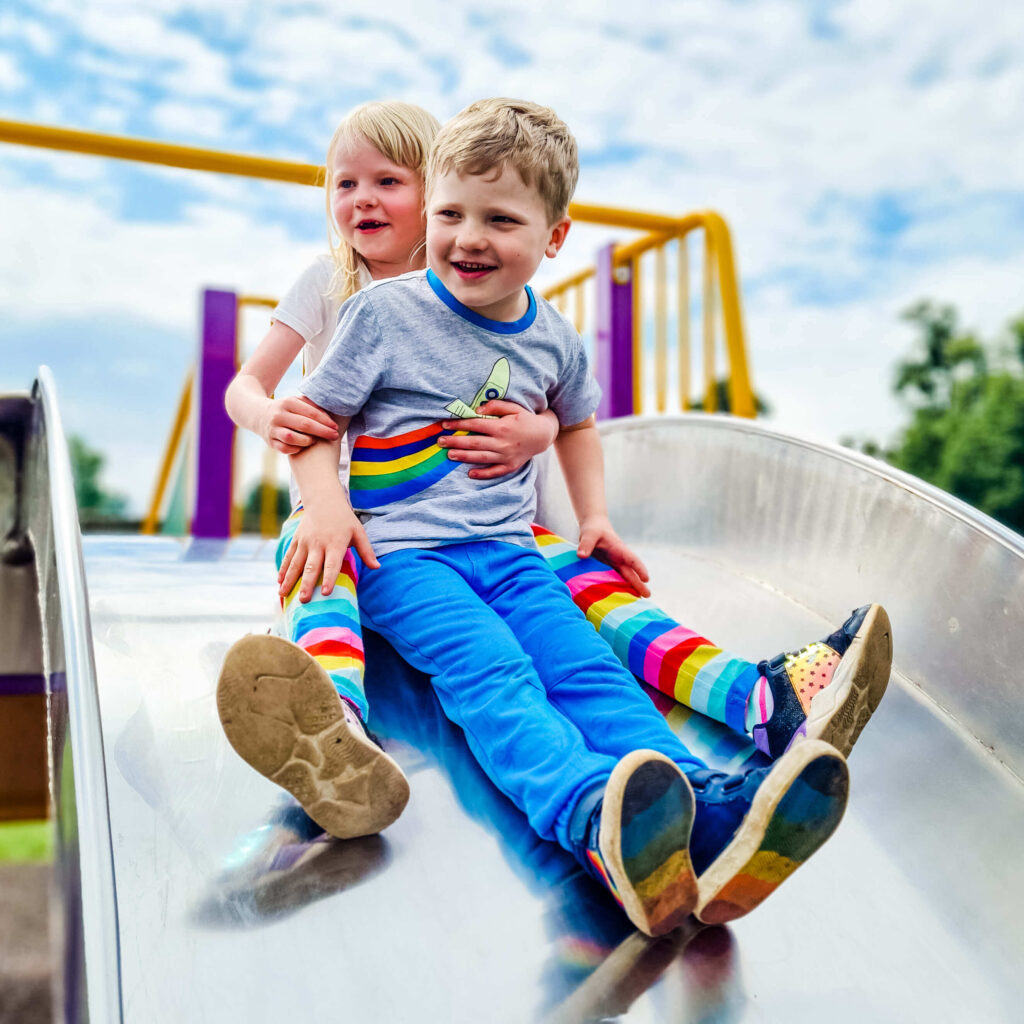 Twins on slide