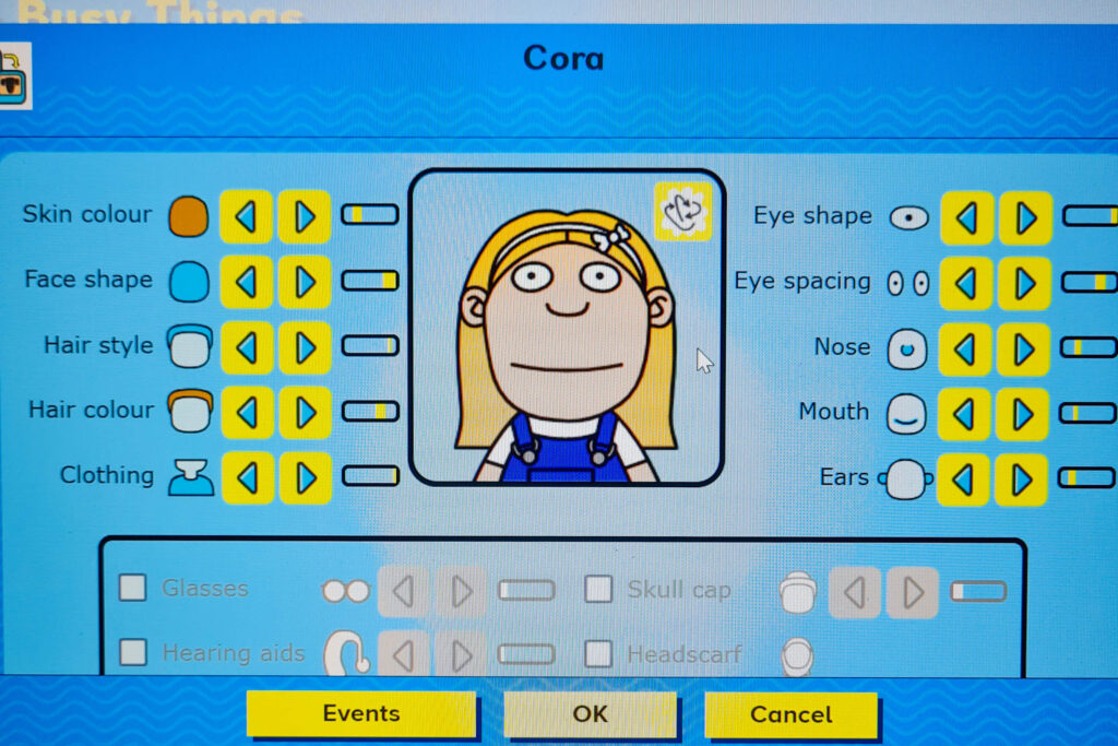 Child profile on Busy Things
