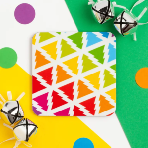 rainbow Christmas tree coasters