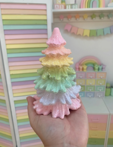 pastel rainbow tree ornament