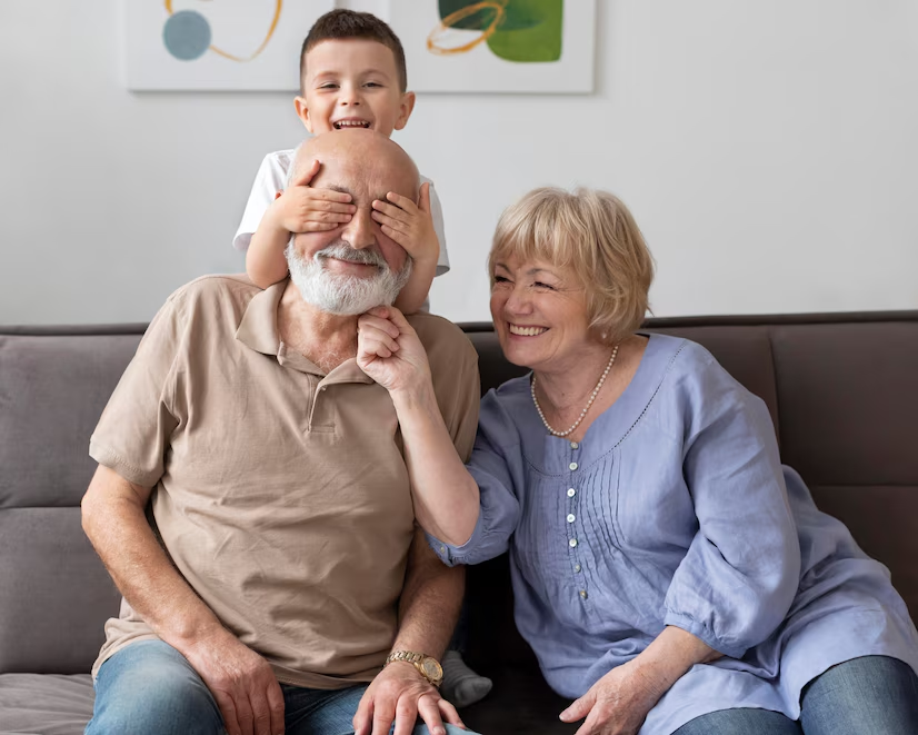 grandparents babysitting children
