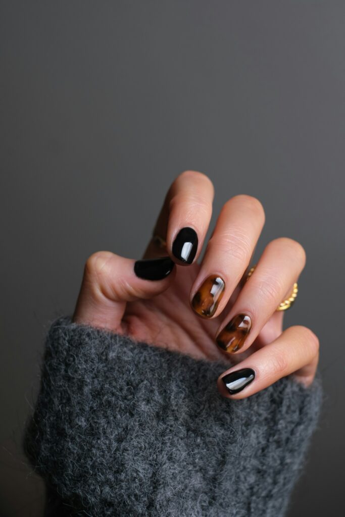 hand with press-on nails