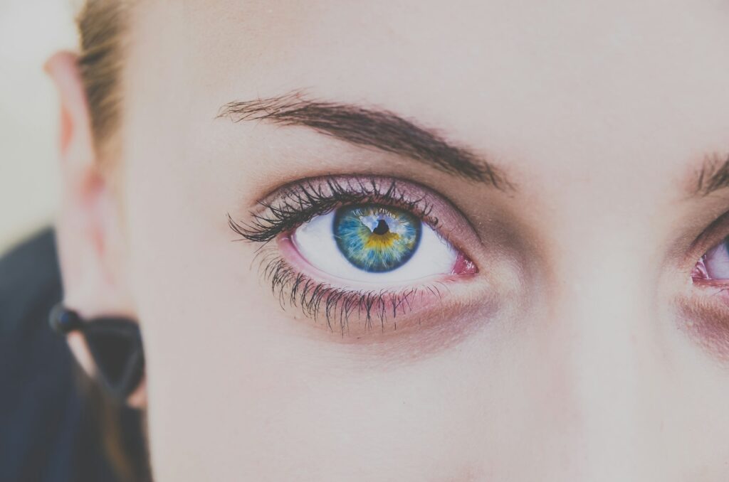 close-up of woman's eyelashes